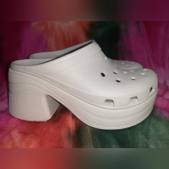 Crocs Siren Unisex Platform Clogs - Bone Size Men 9 Women 11 - Picture 1 of 8